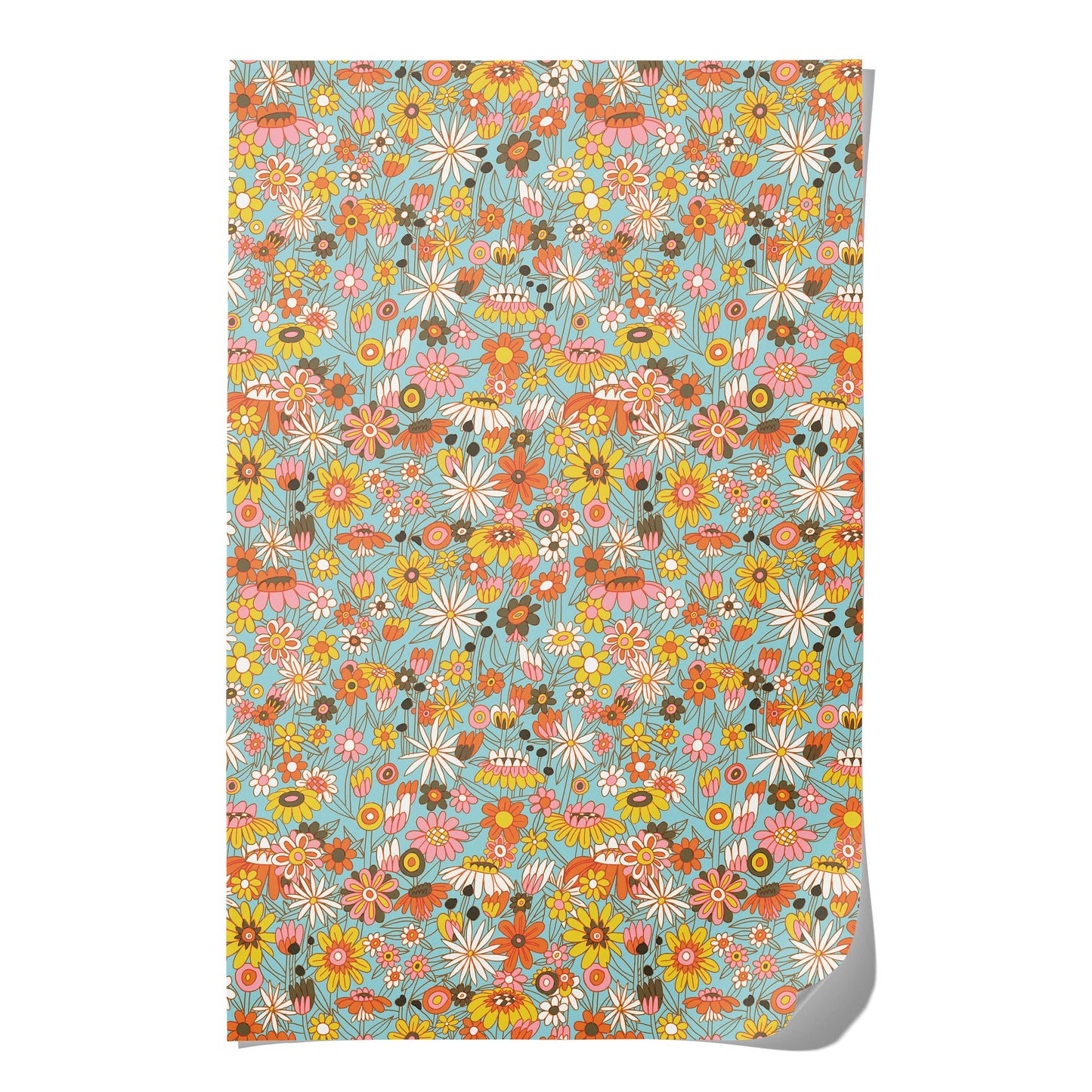 Red Cap Cards / Groovy Bloom wrapping paper