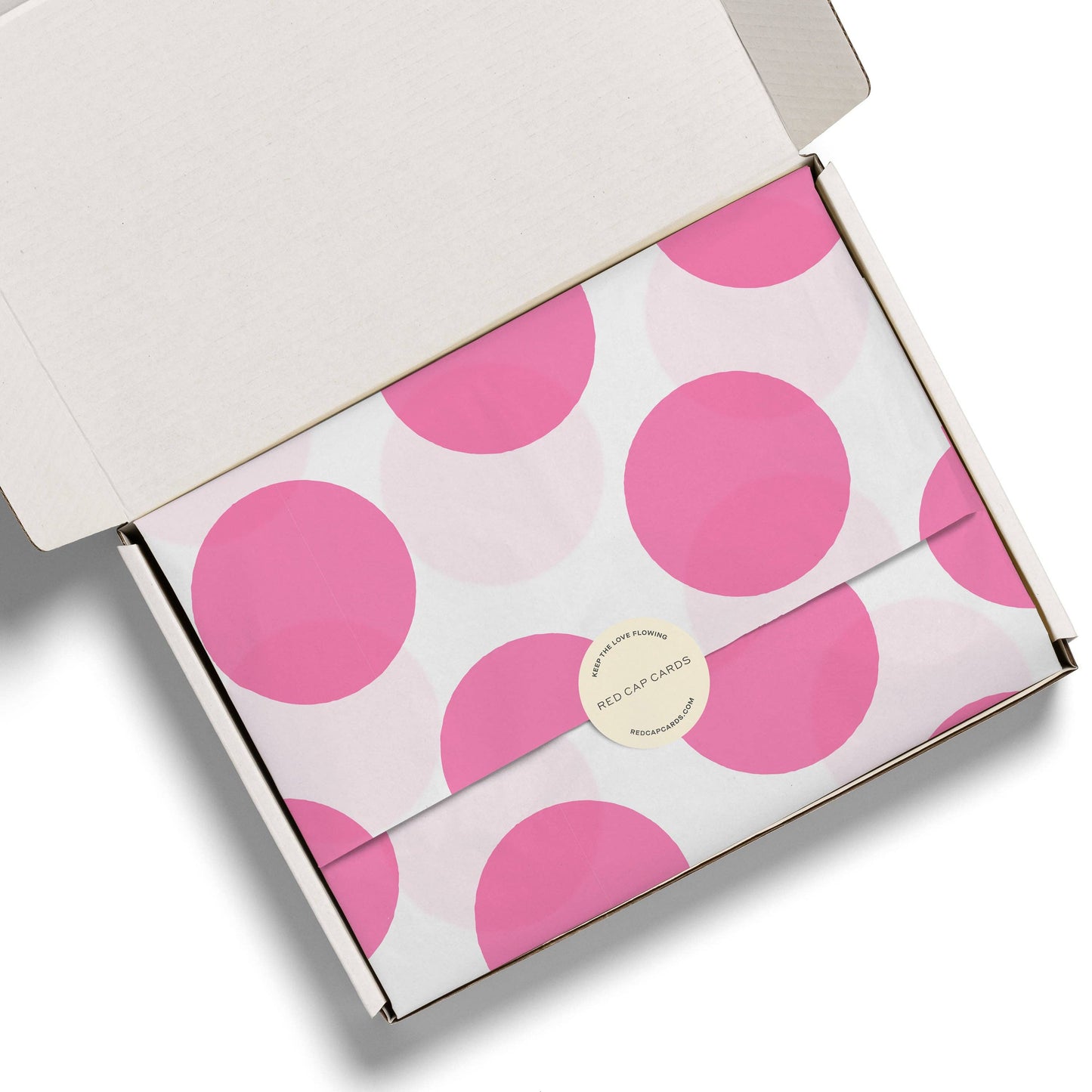 Red Cap Cards • Pink Dots Tissue Paper