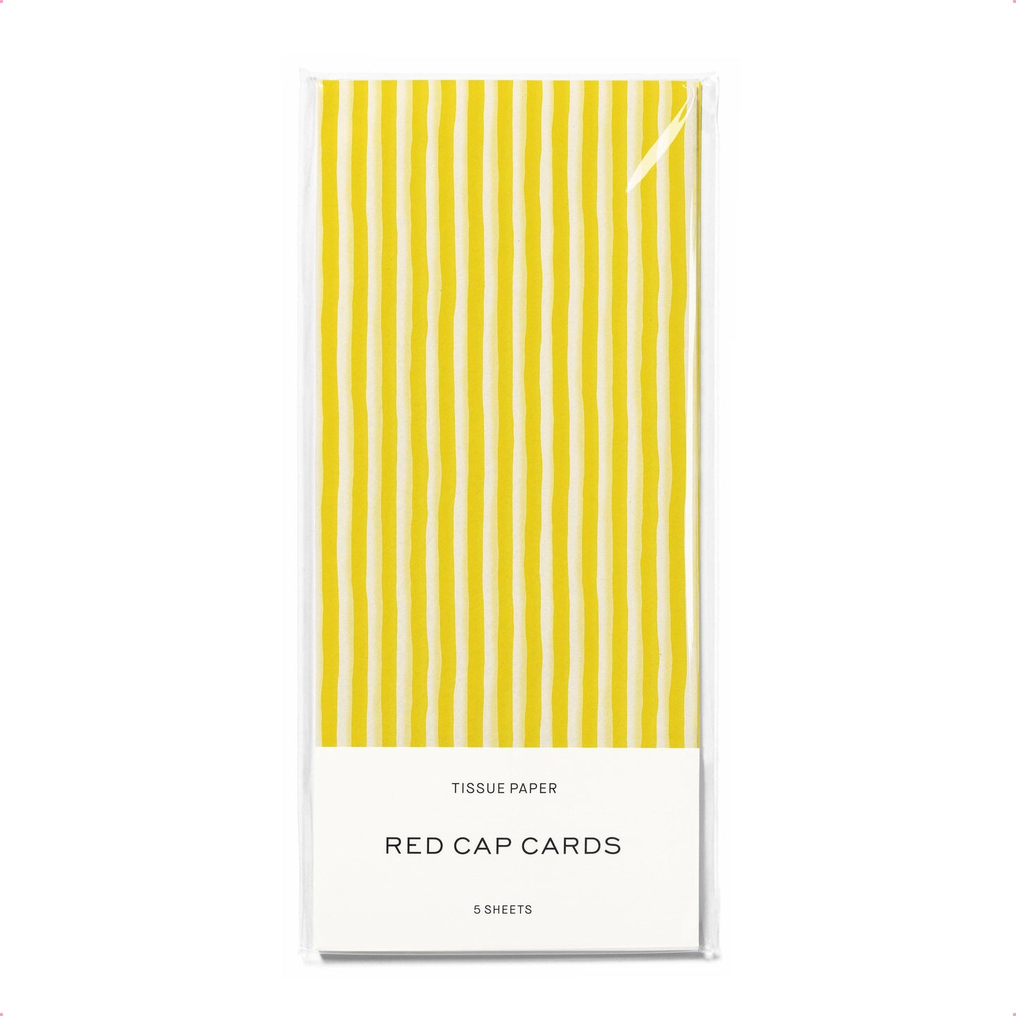 Red Cap Cards • Yellow Stripe Tissue Paper