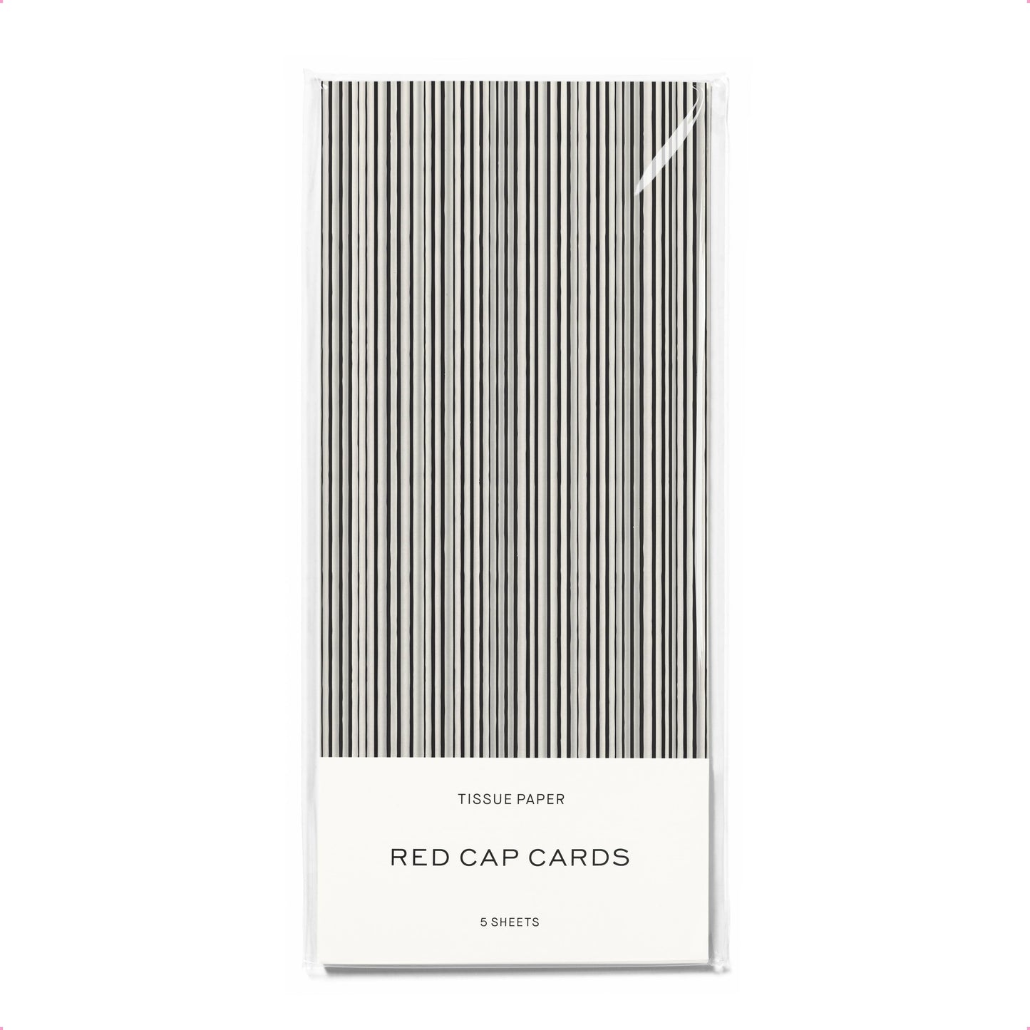 Red Cap Cards • Black Stripe Tissue Paper