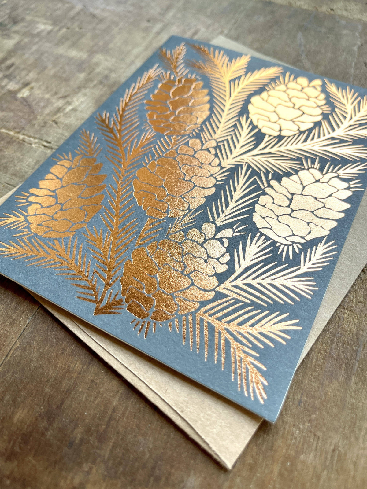 Katharine Watson • Foil-Stamped Card - Pinecones