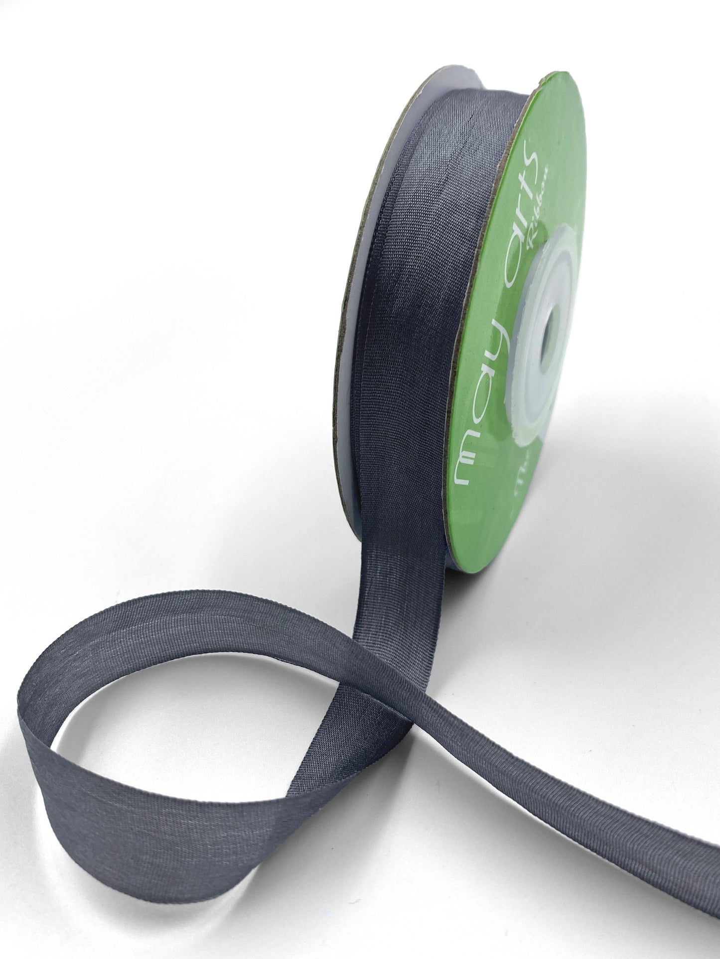 May Arts • 1/2" Hand-Dyed Silk Ribbon - Blackened Pearl