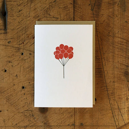 Green Bird Press • Letterpress Balloons Card