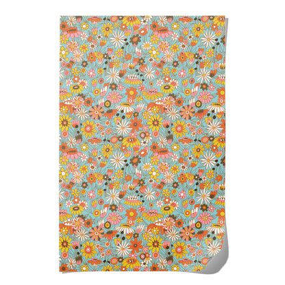 Red Cap Cards / Groovy Bloom wrapping paper