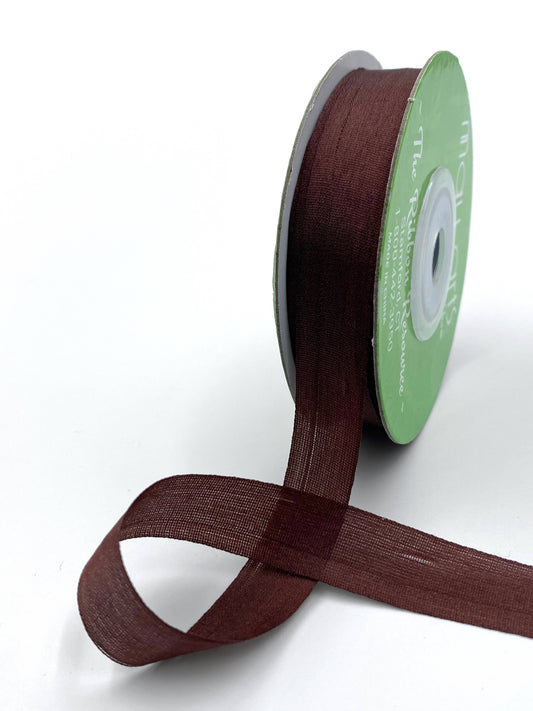 May Arts • 1/2" Hand-Dyed Silk Ribbon - Chocolate Brown
