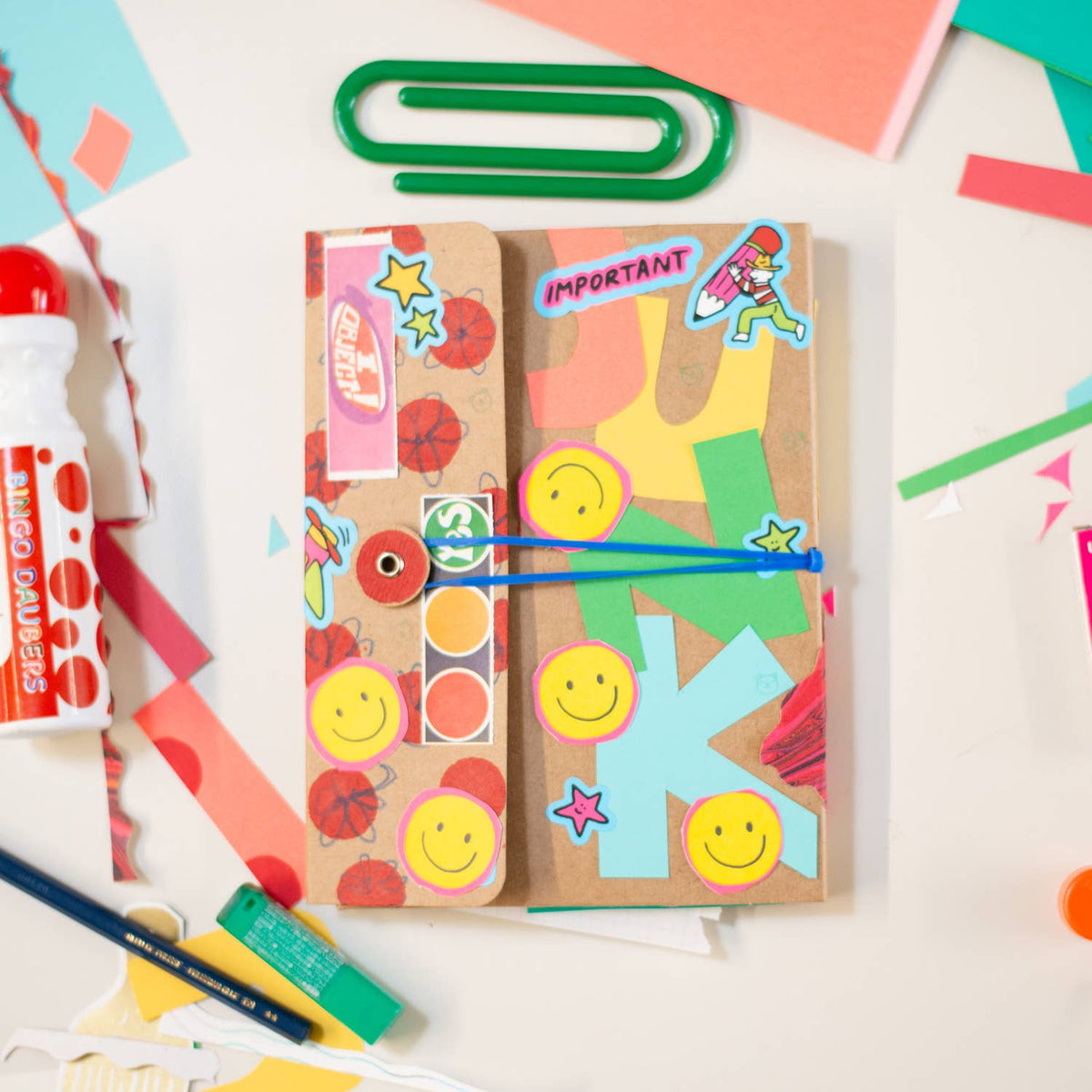 Egg Press x. Hello!Lucky • Foldeeo Notebook - Green Gingham