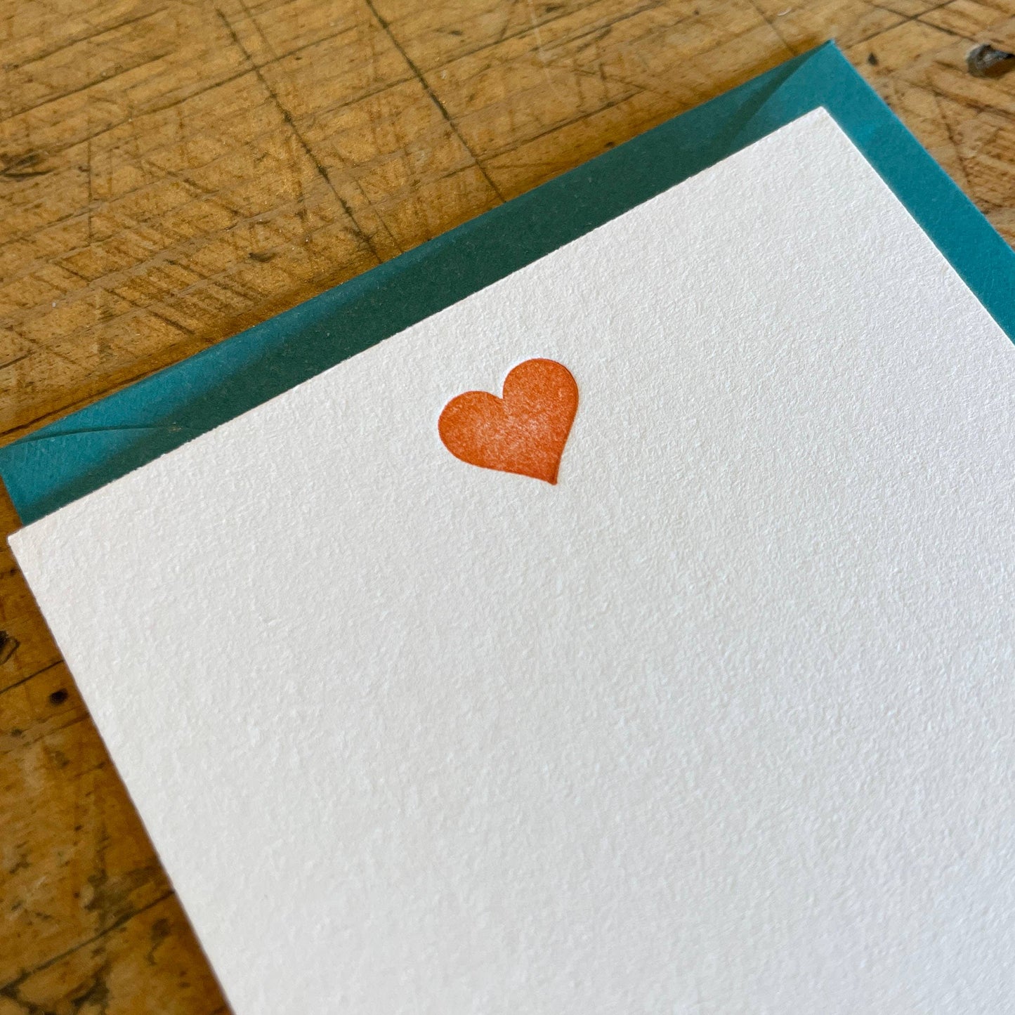 Green Bird Press • Mini Letterpress Heart Card