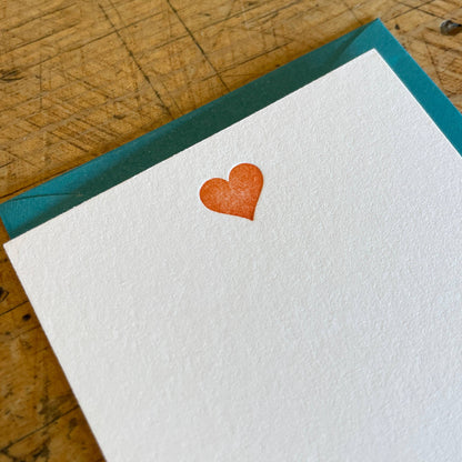 Green Bird Press • Mini Letterpress Heart Card
