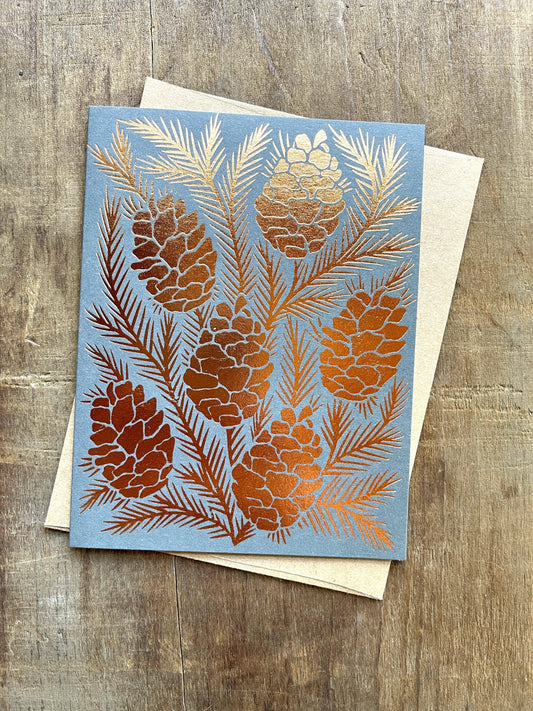 Katharine Watson • Foil-Stamped Card - Pinecones
