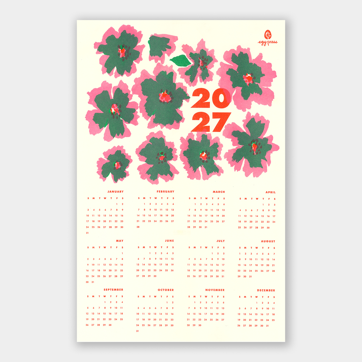 Egg Press • 2027 Calendar - Flowers
