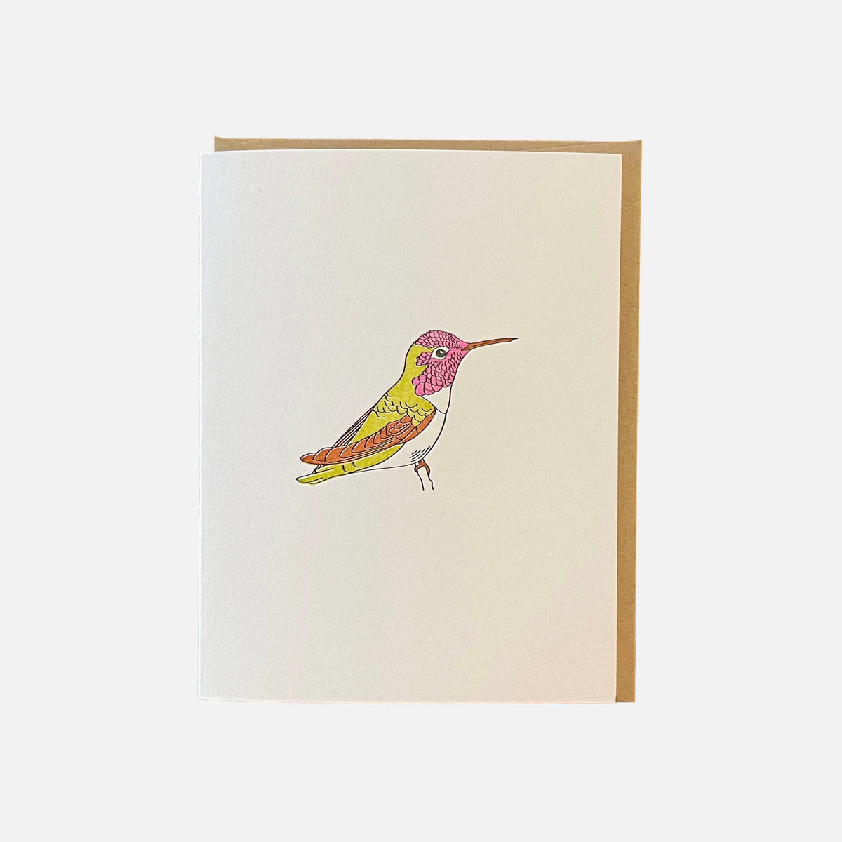 Green Bird Press • Letterpress Hummingbird Card