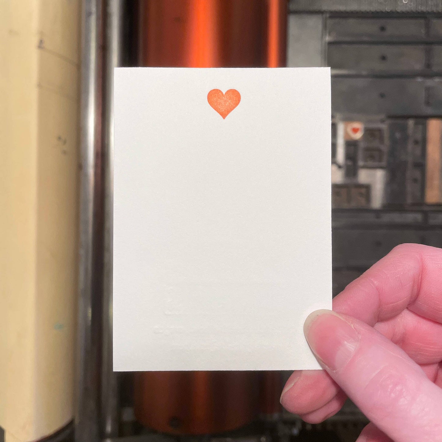 Green Bird Press • Mini Letterpress Heart Card