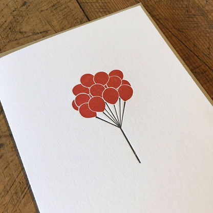 Green Bird Press • Letterpress Balloons Card