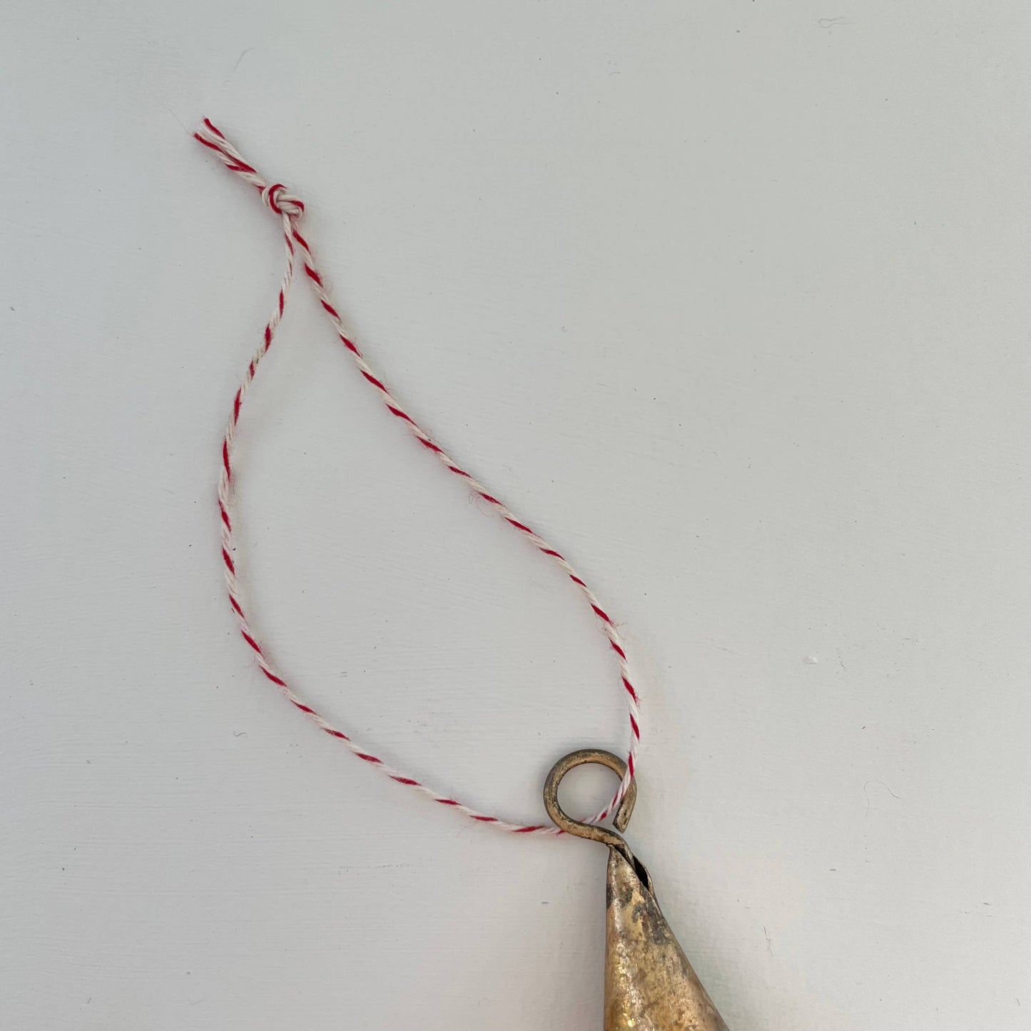 Fort & Field • Brass Bell Ornament - striped twine