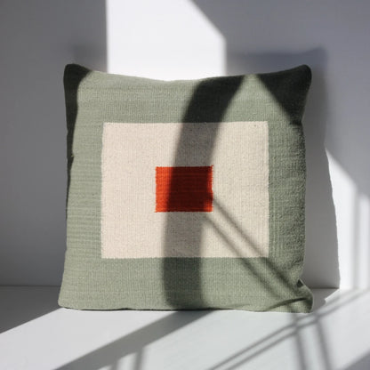 IATB • Pillow 06: Sage + Red