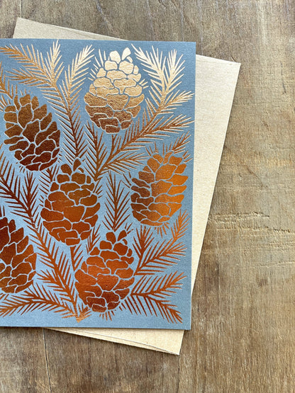 Katharine Watson • Foil-Stamped Card - Pinecones