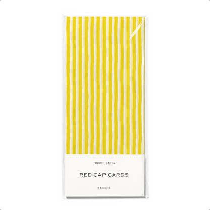 Red Cap Cards • Yellow Stripe Tissue Paper