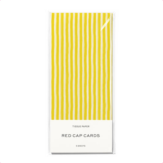 Red Cap Cards • Yellow Stripe Tissue Paper
