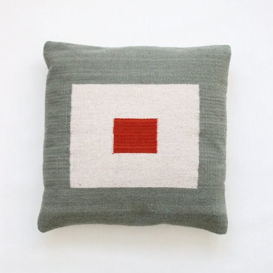 IATB • Pillow 06: Sage + Red