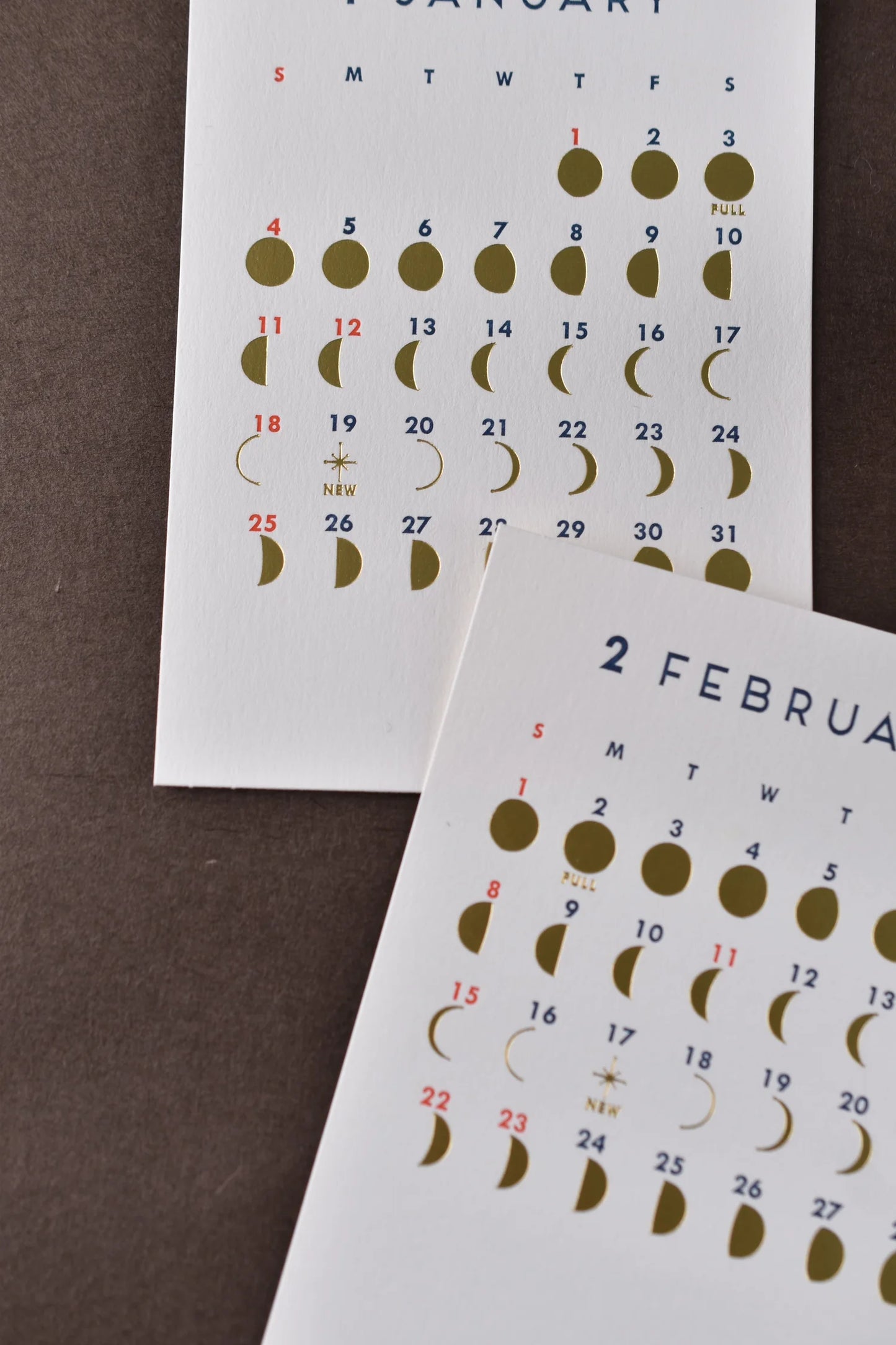 Moon Phase 2026 Desk Calendar