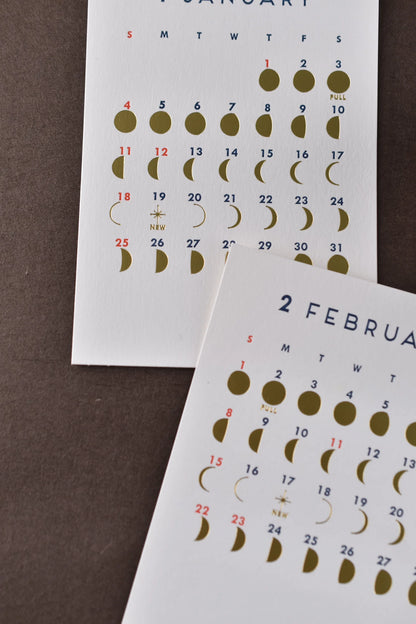 Moon Phase 2026 Desk Calendar