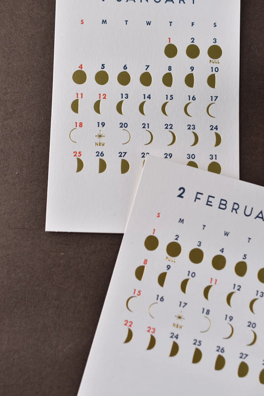 Moon Phase 2026 Desk Calendar