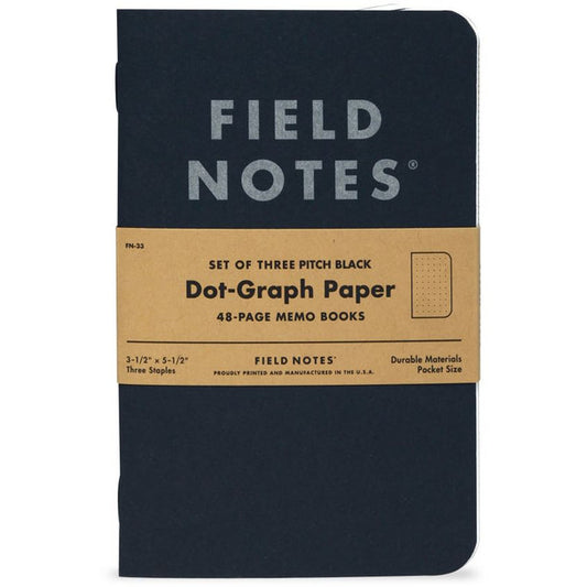 Fields Notes • Pitch Black Memo Book