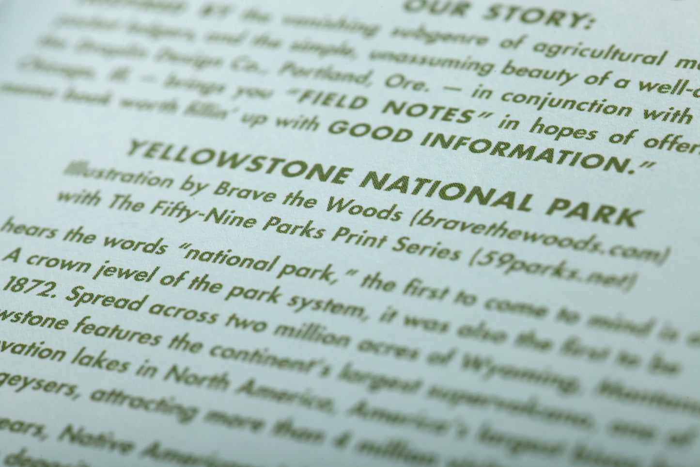 Field Notes • National Parks - Series A