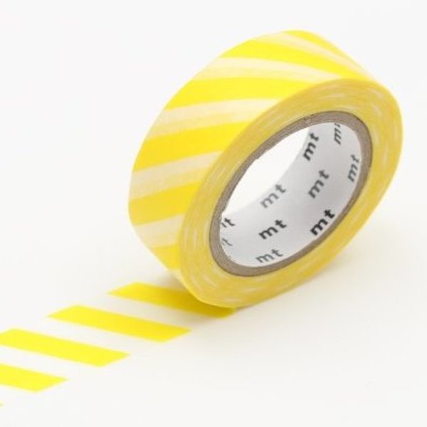 MT • Washi Tape - stripe lemon