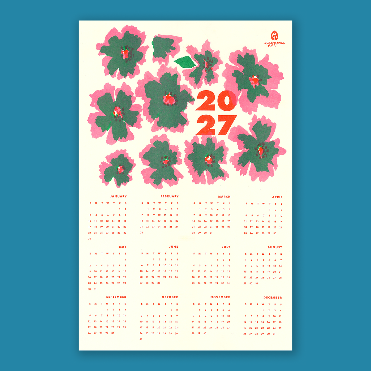 Egg Press • 2027 Calendar - Flowers