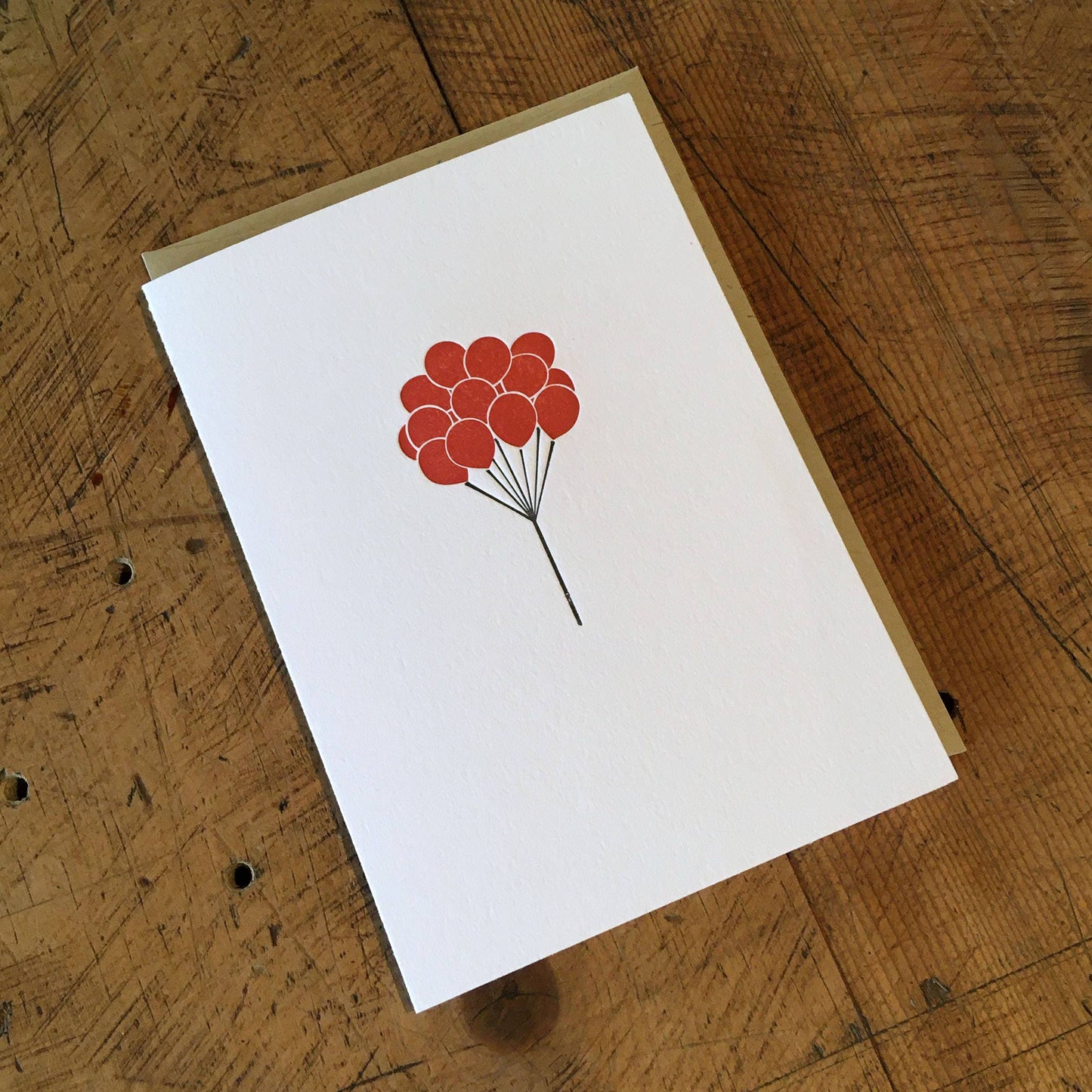 Green Bird Press • Letterpress Balloons Card