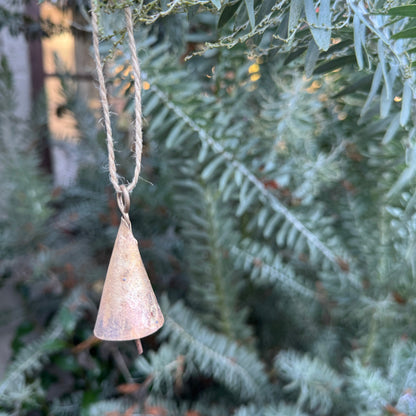 Fort & Field • Brass Bell Ornament - twine