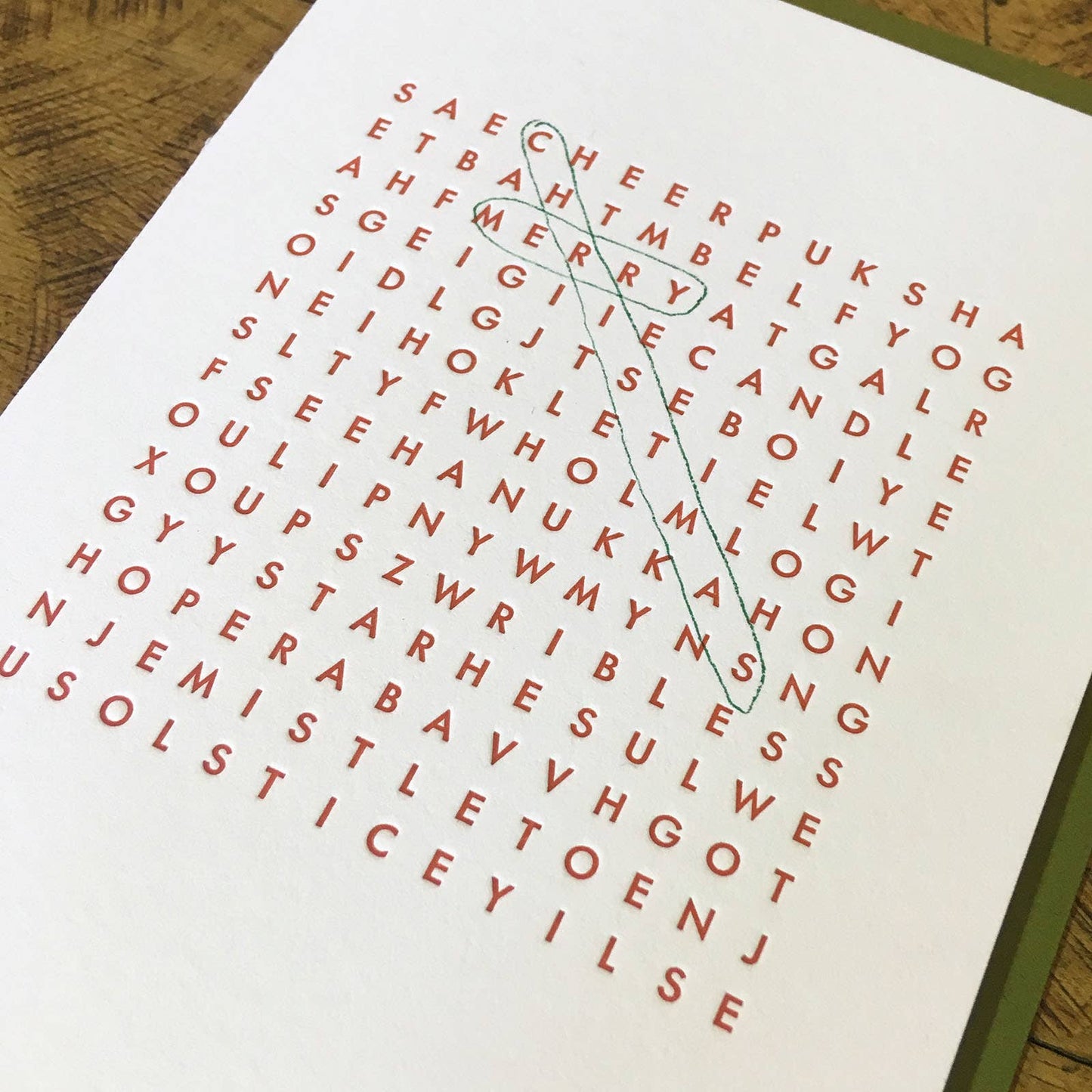 Green Bird Press • Letterpress Holiday Word Search
