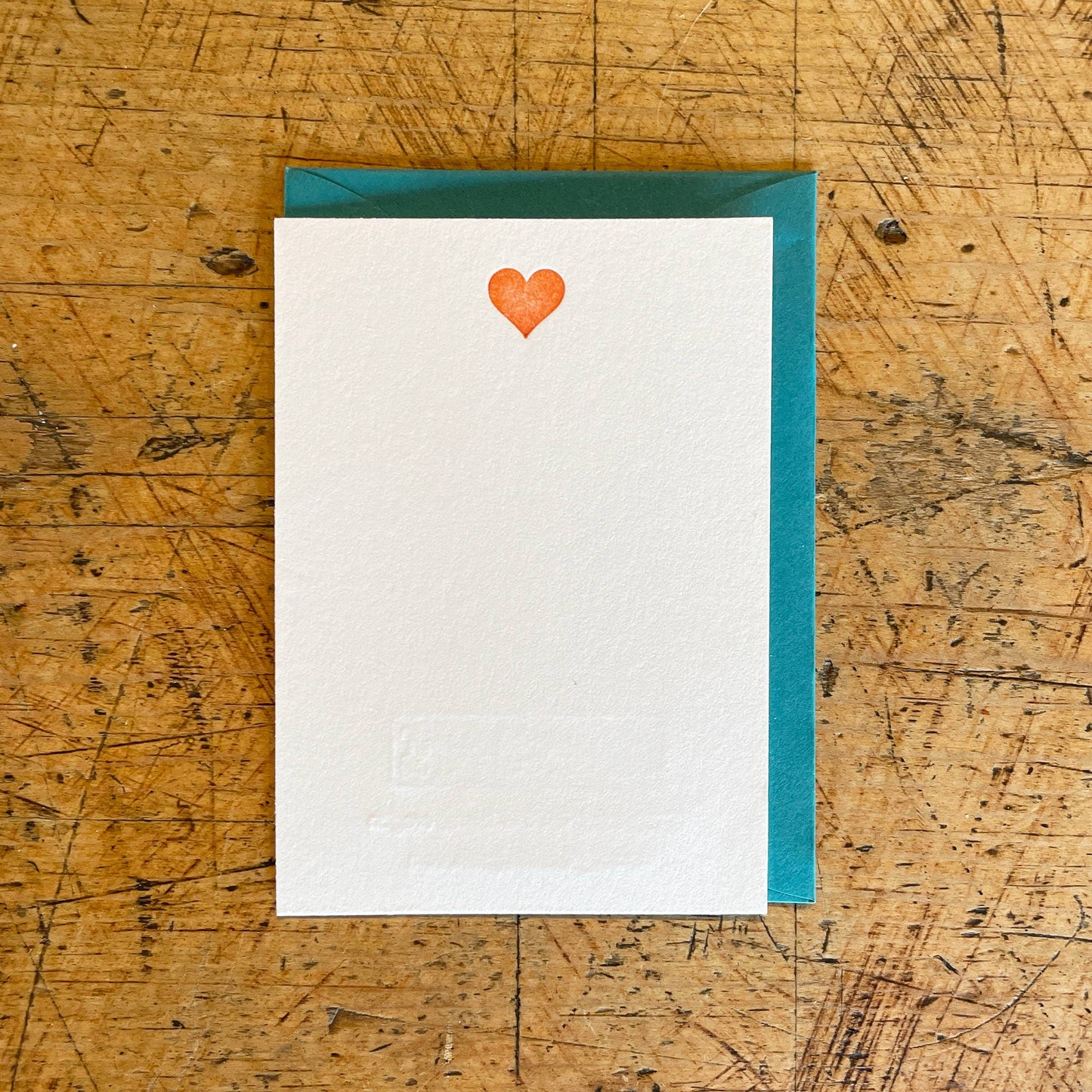 Green Bird Press • Mini Letterpress Heart Card