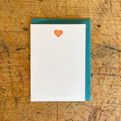 Green Bird Press • Mini Letterpress Heart Card