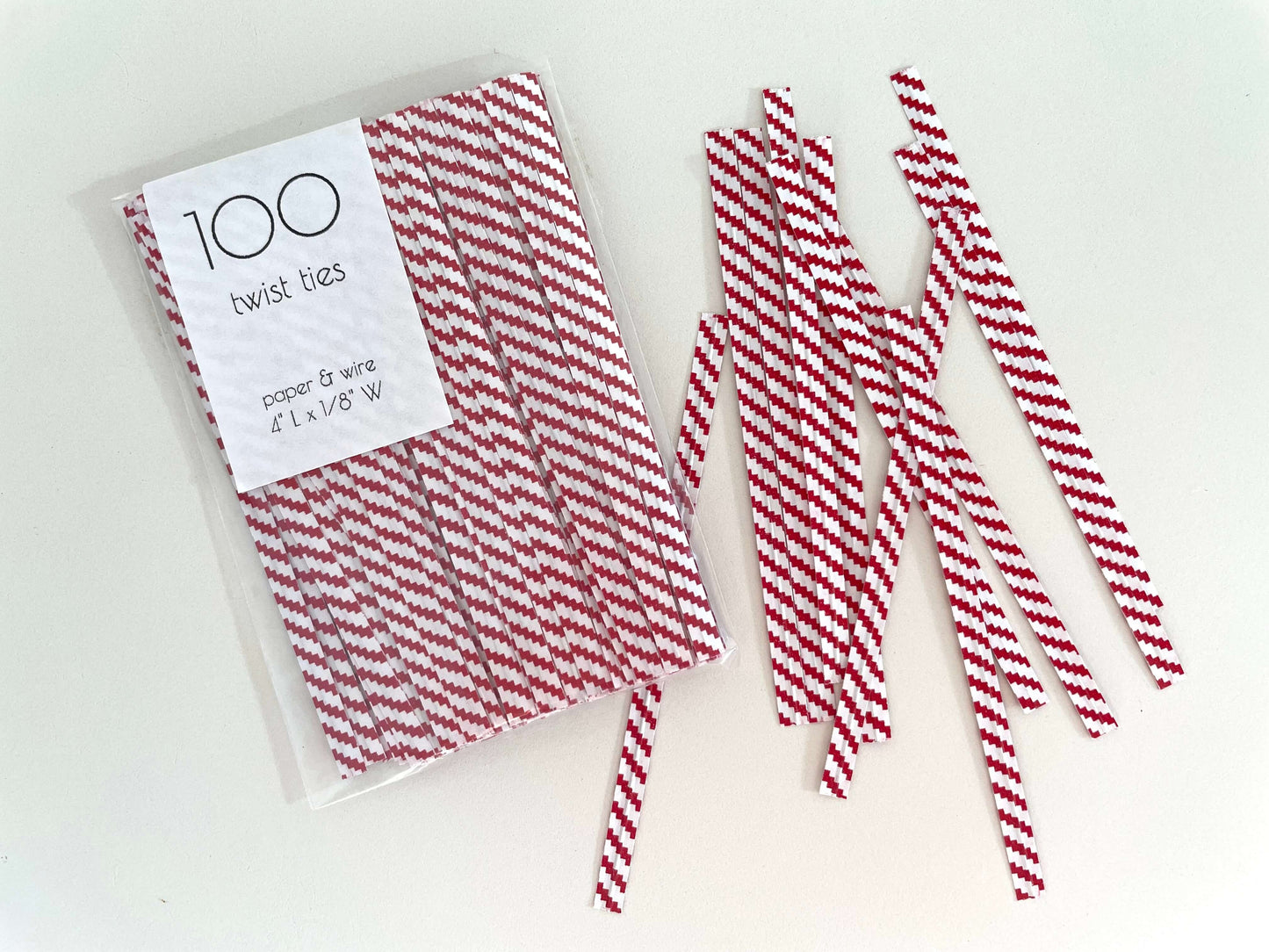 Fort & Field • red & white twist ties