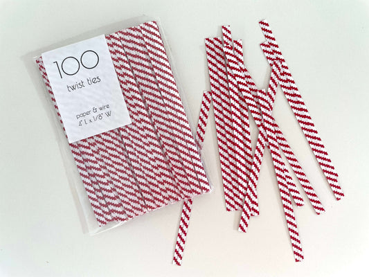 Fort & Field • red & white twist ties