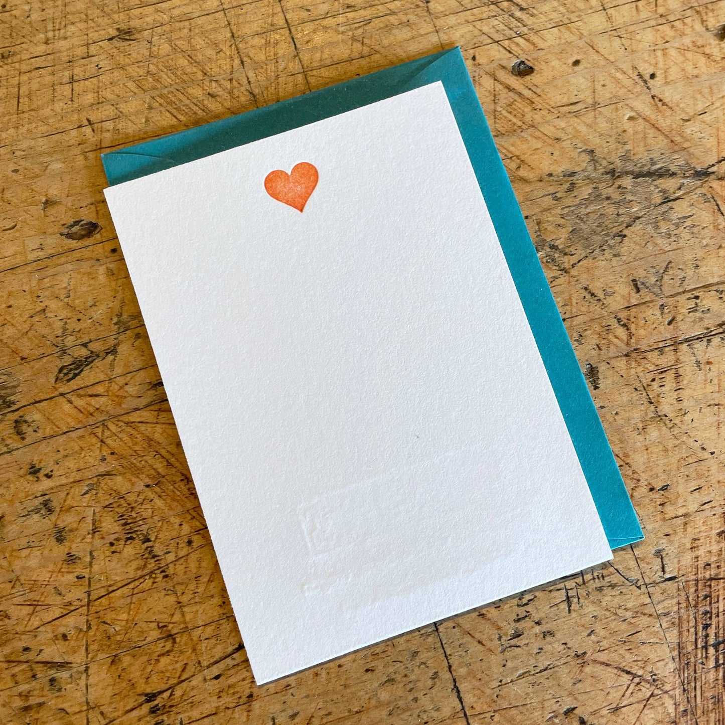 Green Bird Press • Mini Letterpress Heart Card