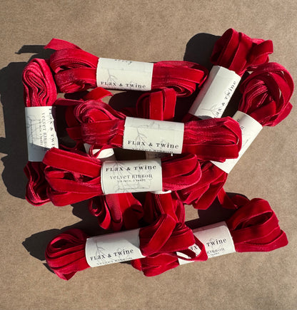 Flax & Twine • Red Velvet Ribbon