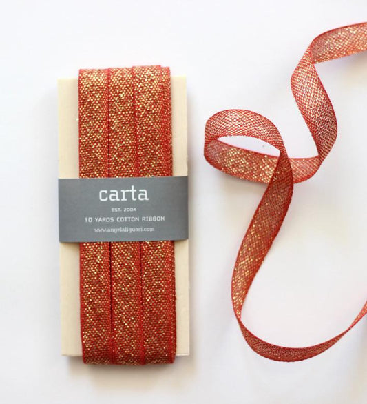 Studio Carta • Metallic Loose Weave - red/gold