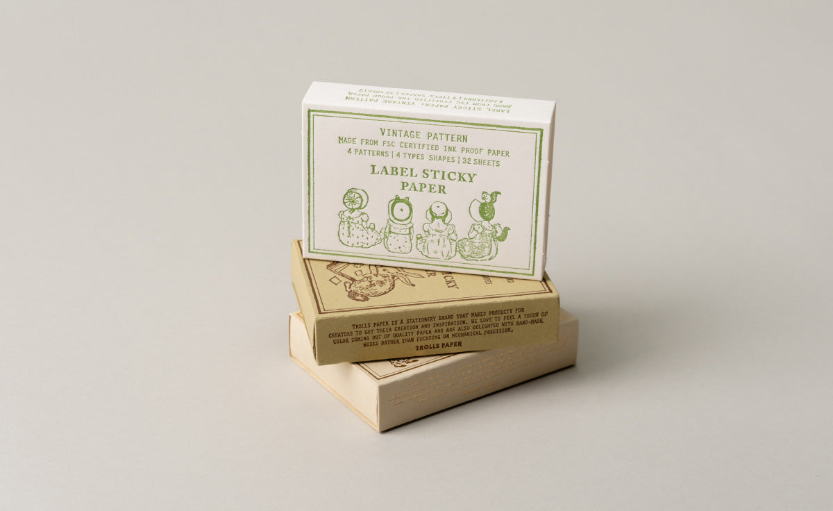 Trolls • Label sticky paper - Vintage Pattern