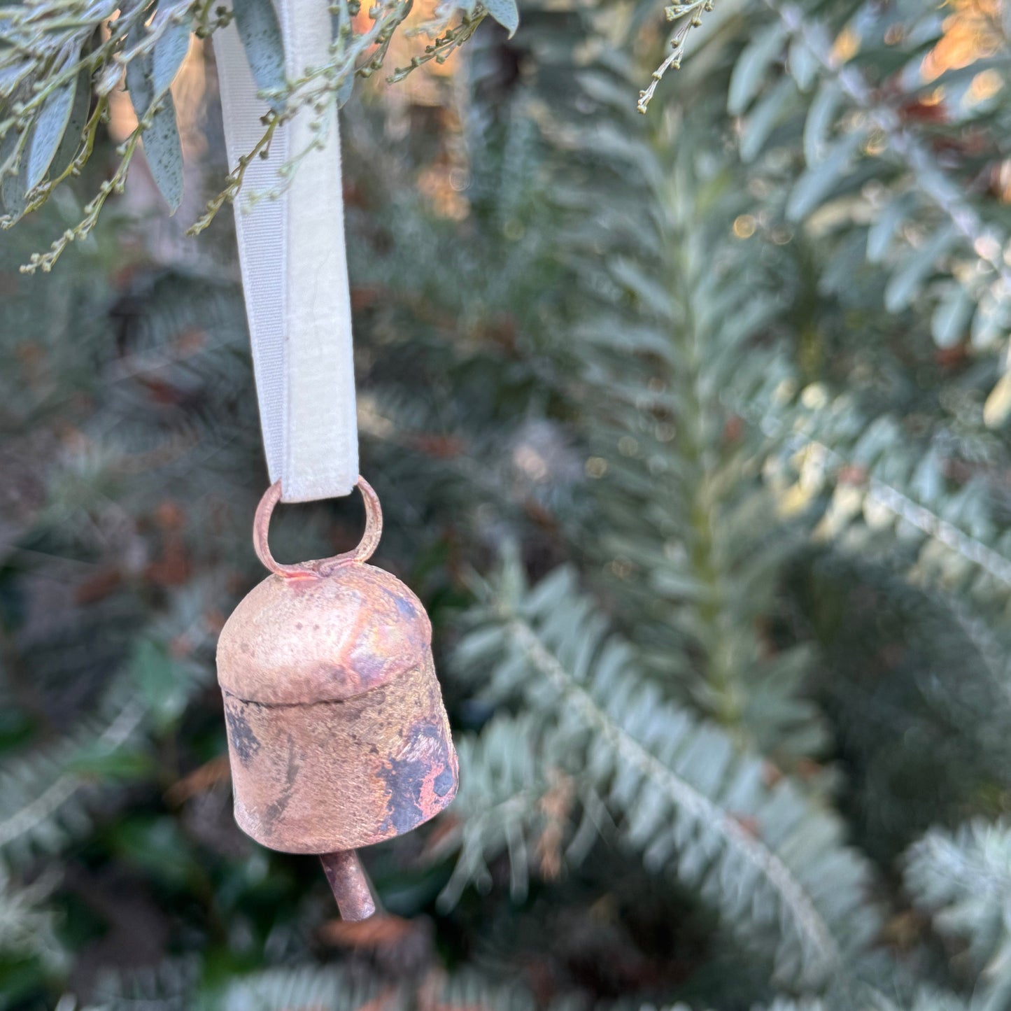 Fort & Field • Brass Bell Ornament - cream velvet