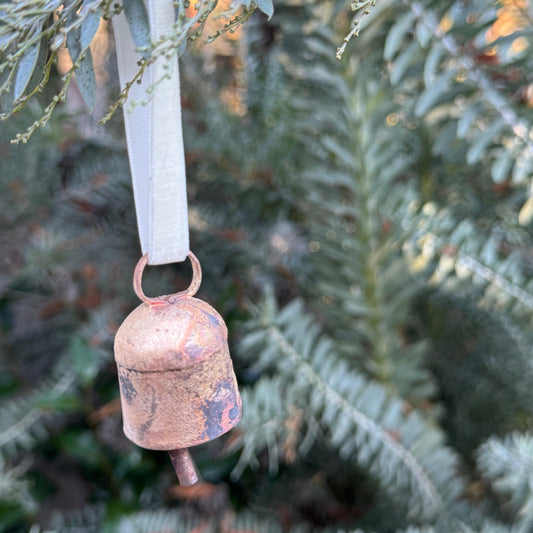 Fort & Field • Brass Bell Ornament - cream velvet